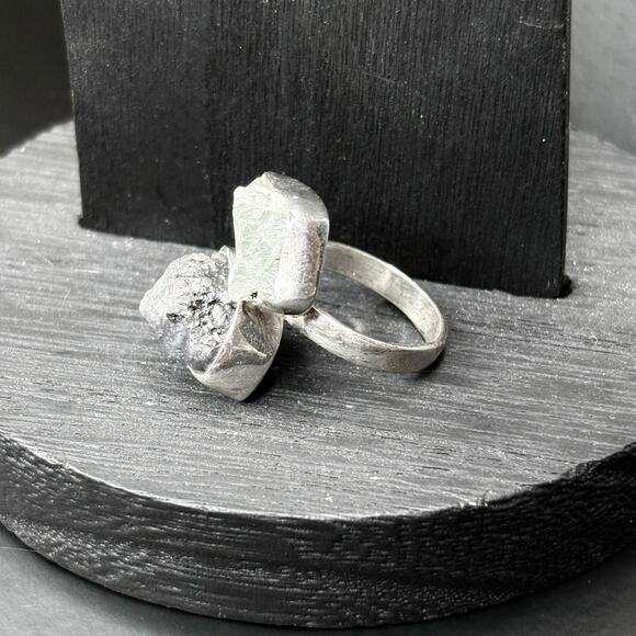 Sterling Silver Aquamarine and Amethyst Ring Aquamarine Ring Amethyst Ring 7.5 - Picture 4 of 6